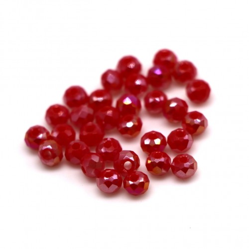 Бусины кастрюли 2*2мм, красный непрозрачный